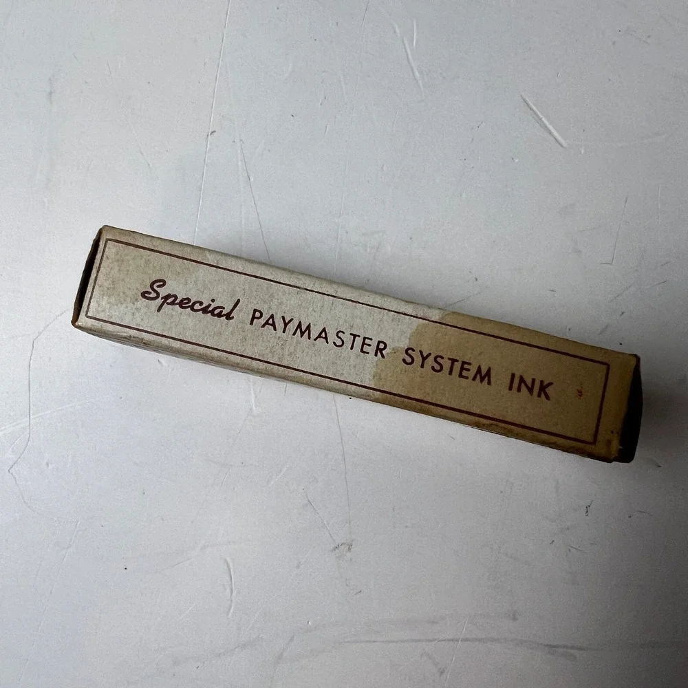 Vintage Paymaster Check Writer Ink Set Red Blue Office Supply Chicago IL Special
